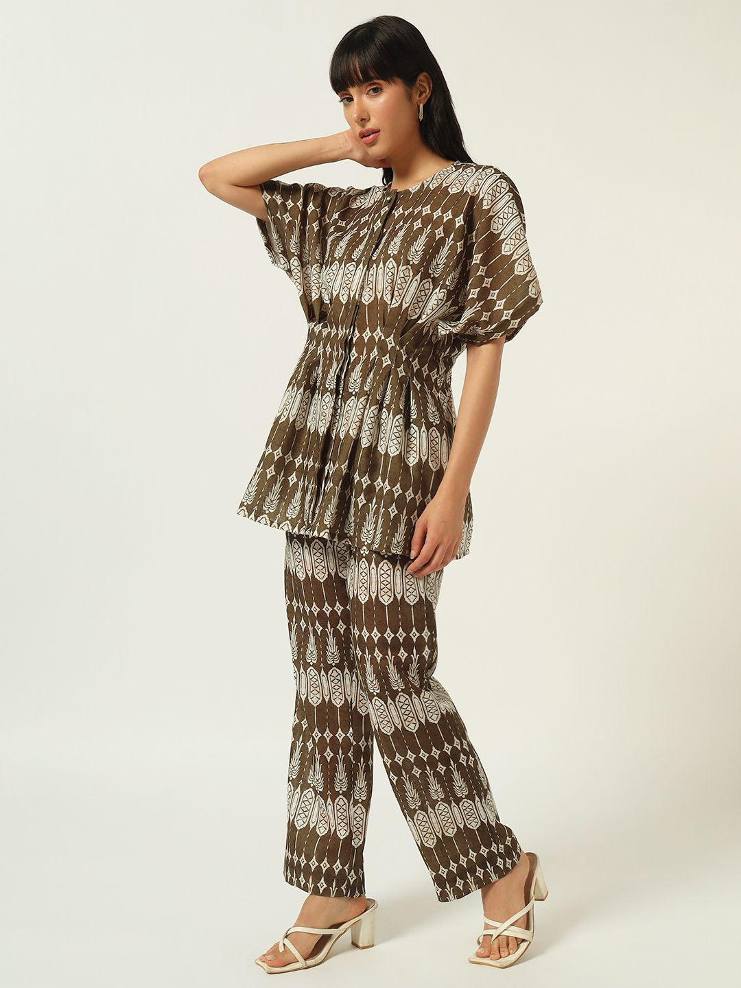 Beatnik Your Go-To Match for Instant Style Green Printed Co-Ord Set