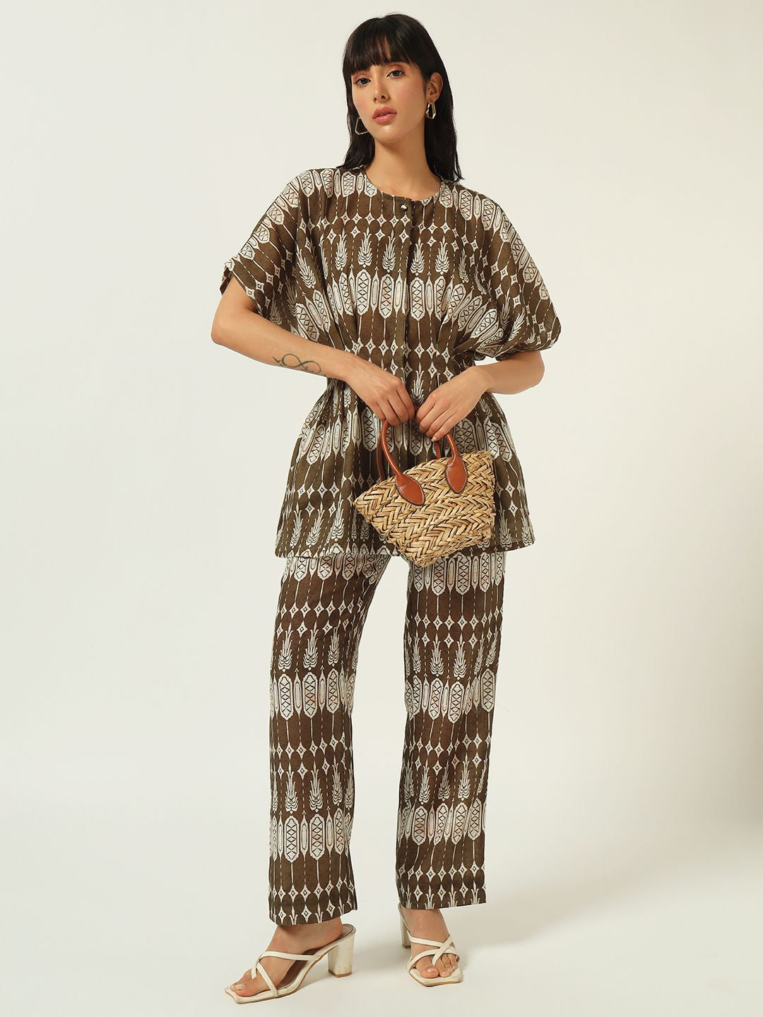 Beatnik Your Go-To Match for Instant Style Green Printed Co-Ord Set