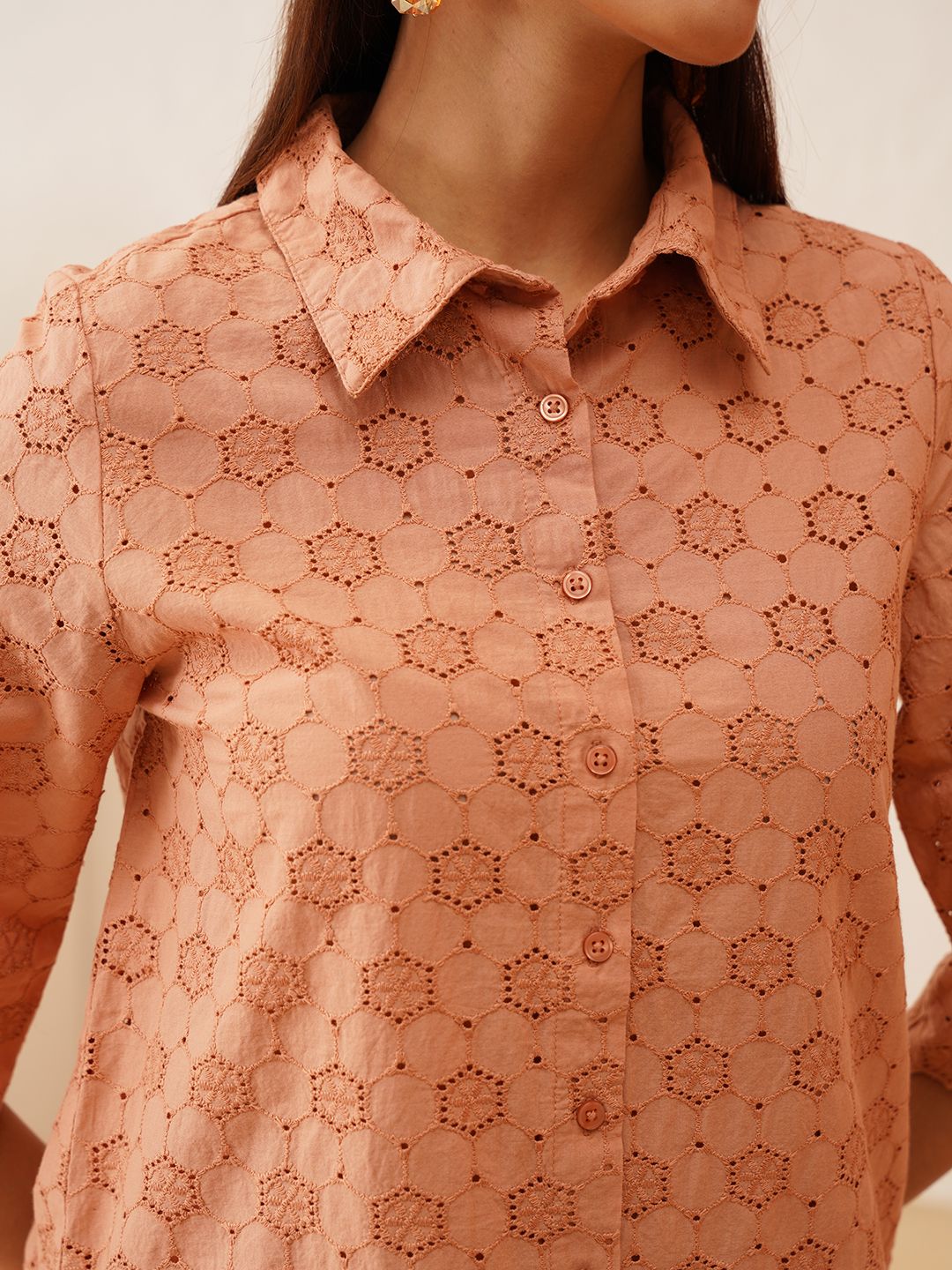 Beatnik Peach Puff 2 Piece Coord Schiffli  Womens Coords Beatnik