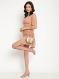 Shimmer Peach Puff Chiffon Sheath Dress Beatnik