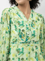 Elegant Floral Print Georgette Dress Beatnik