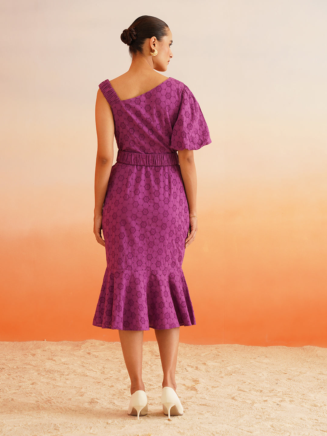 Beatnik Purple Fit n Flare Dresses Beatnik