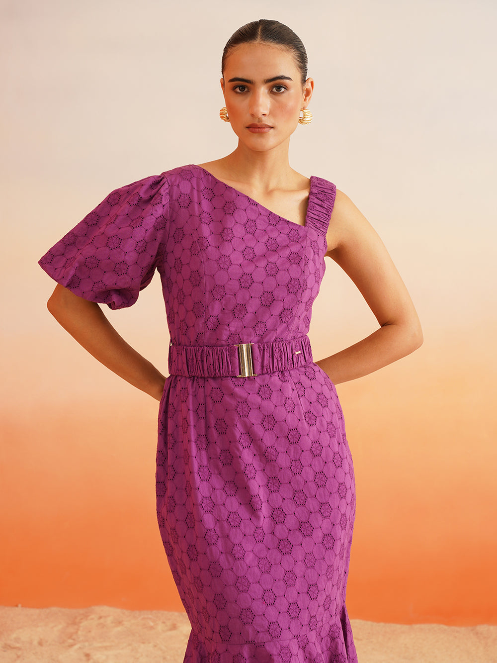 Beatnik Purple Fit n Flare Dresses Beatnik