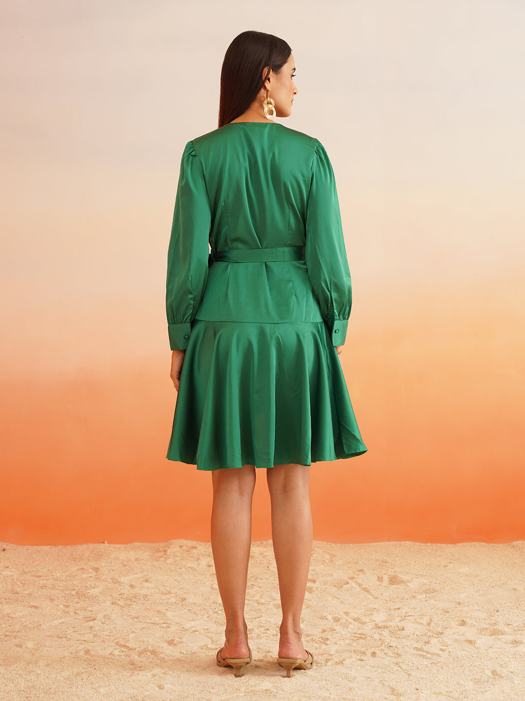 Beatnik Green Wrap Dresses Beatnik