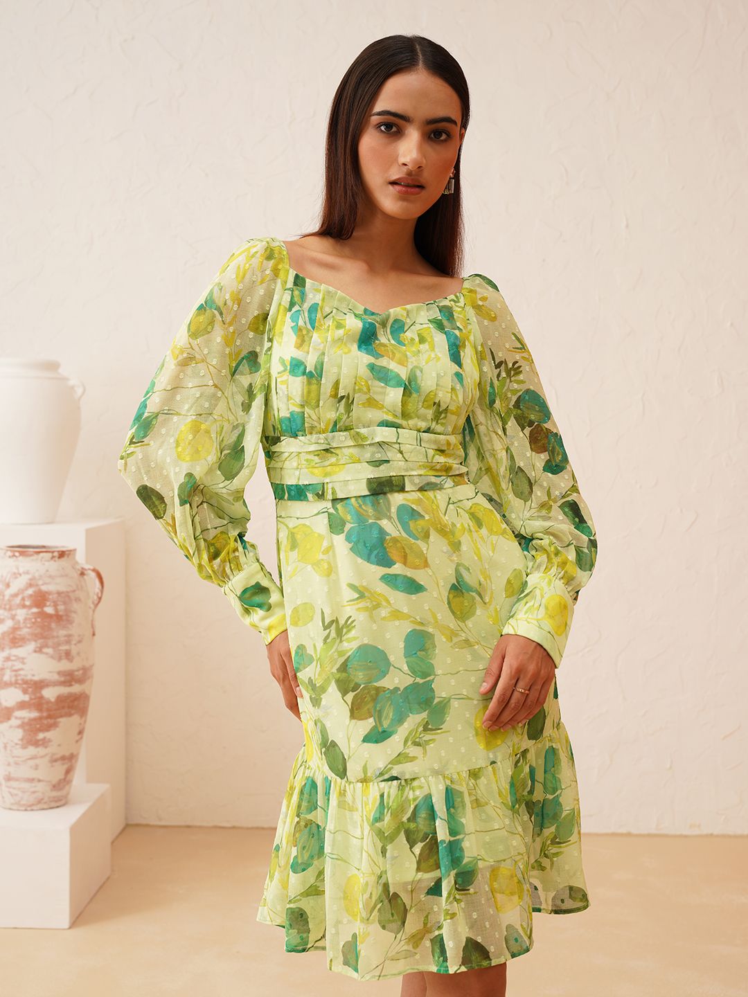 Green Empire Womens Dresses Beatnik