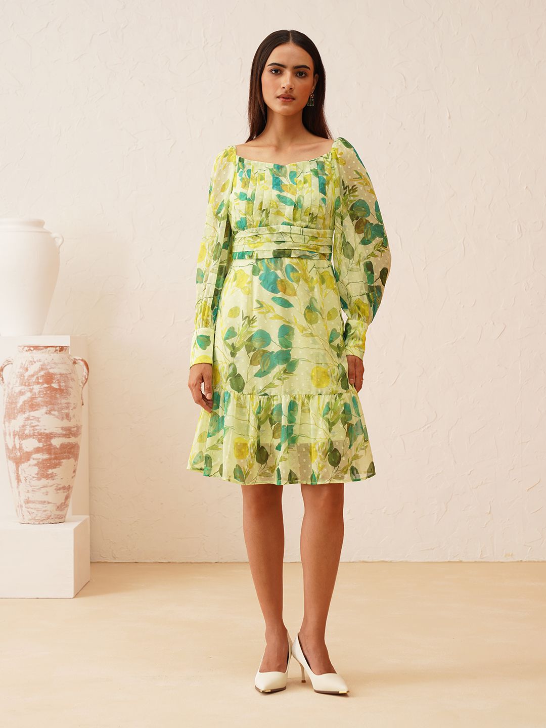 Green Empire Womens Dresses Beatnik