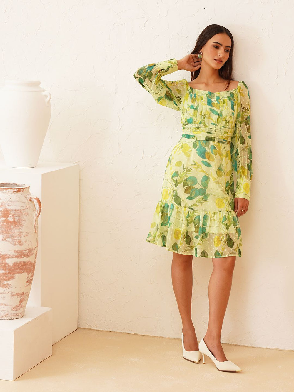 Green Empire Womens Dresses Beatnik