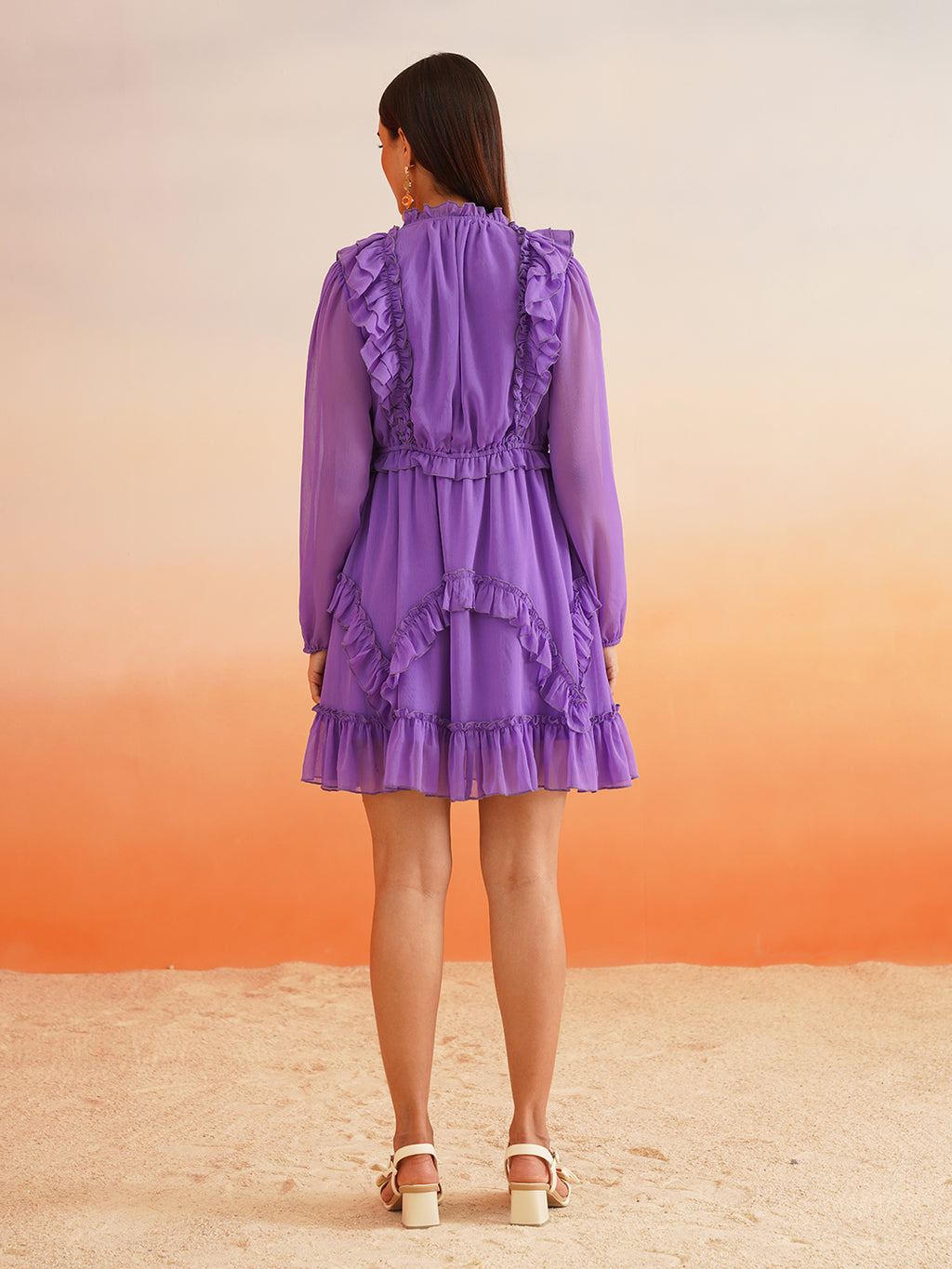 Elegance Purple Blouson Womens Dresses Beatnik