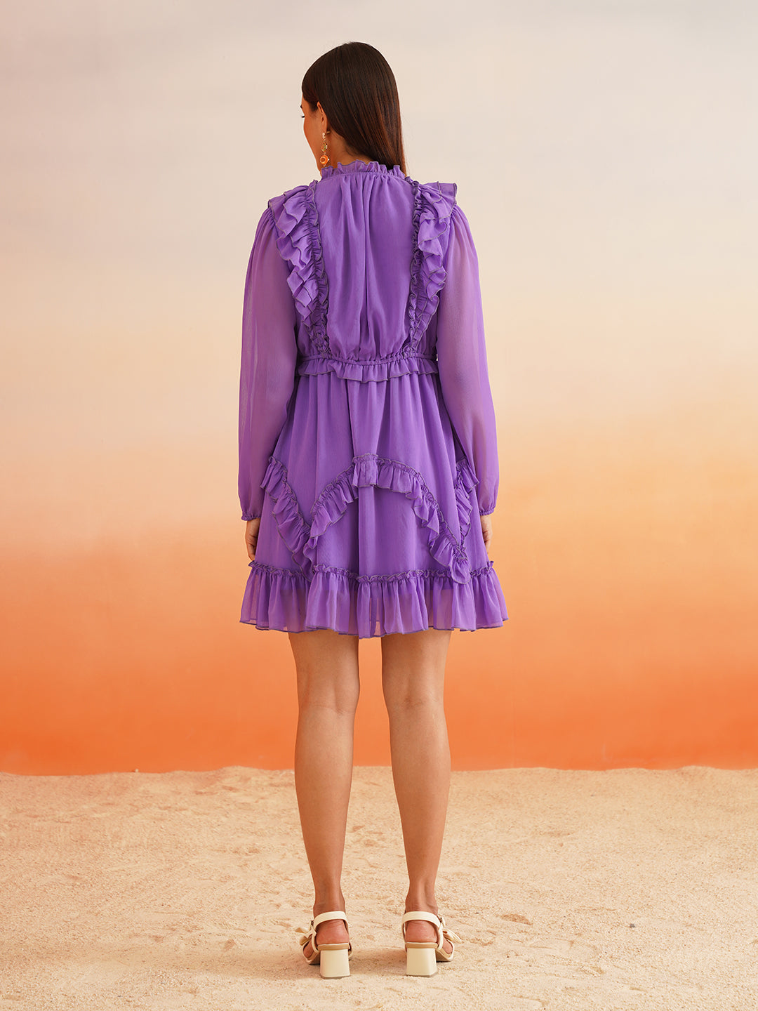 Elegance Purple Blouson Womens Dresses Beatnik