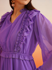 Elegance Purple Blouson Womens Dresses Beatnik