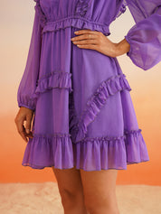 Elegance Purple Blouson Womens Dresses Beatnik