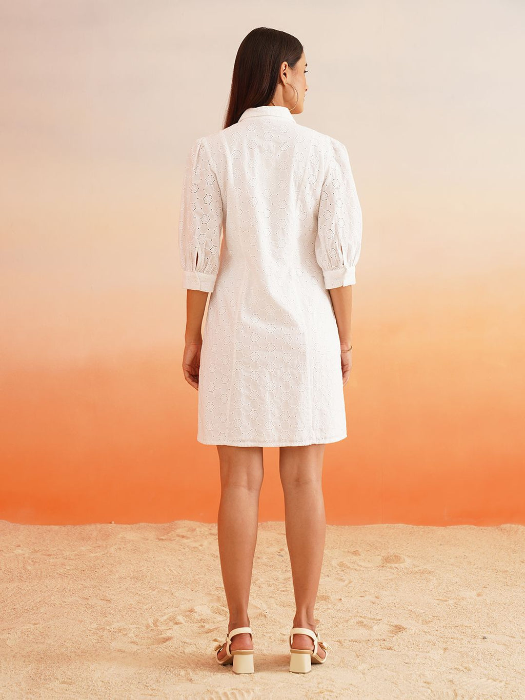 Beatnik White Shirt Schiffli Womens Dresses Beatnik