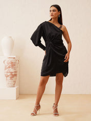 Beatnik Black One Shoulder Dresses Womens Dresses Beatnik