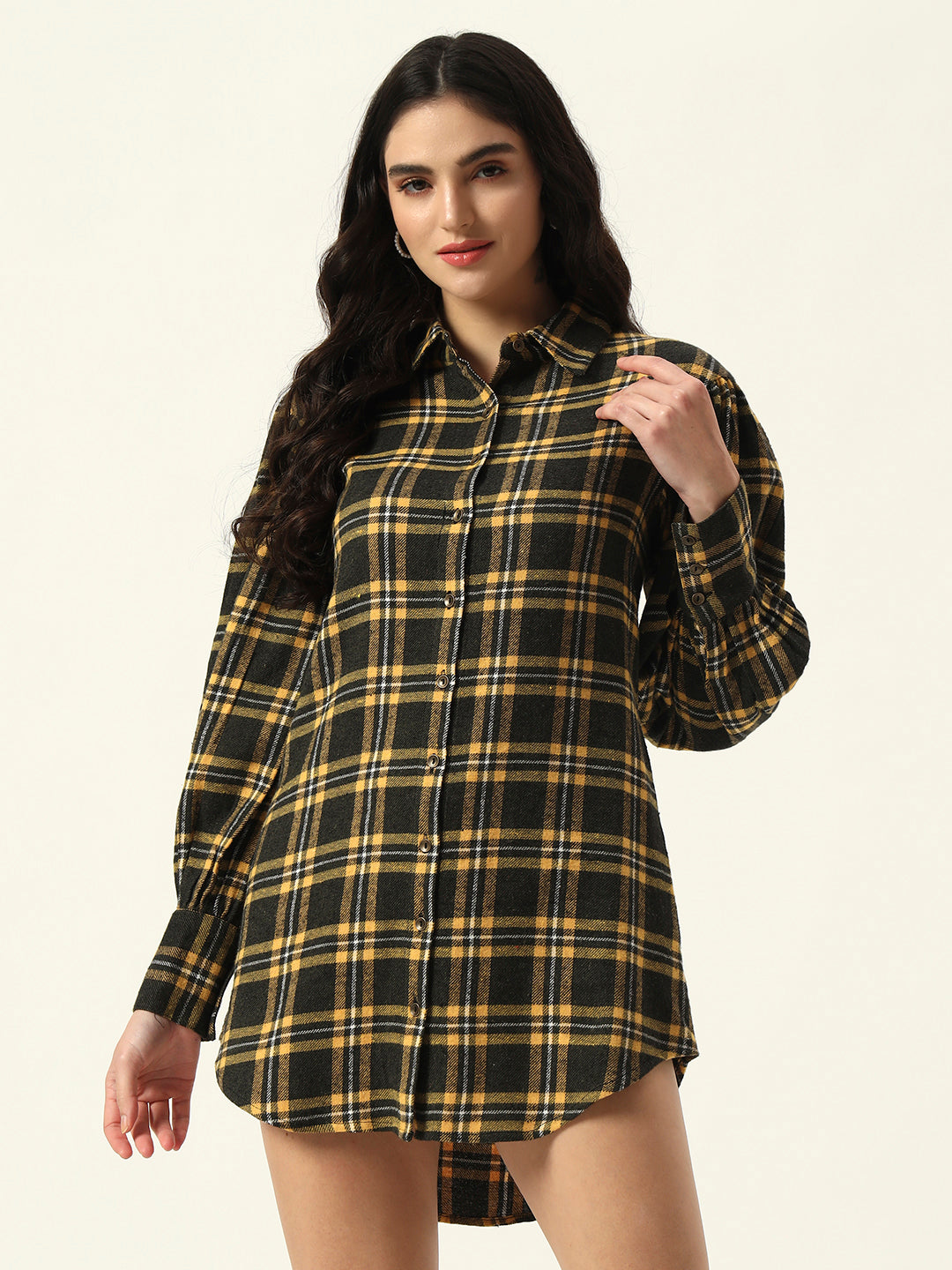 Shirt Dress Yarn Dyed Woven