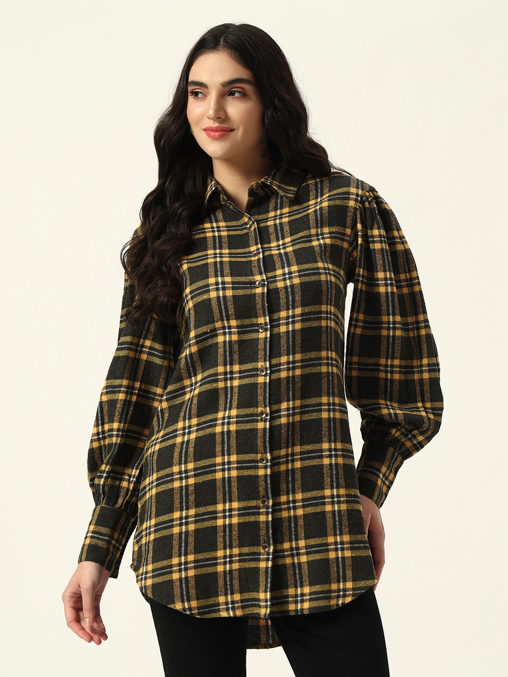 Shirt Dress Yarn Dyed Woven