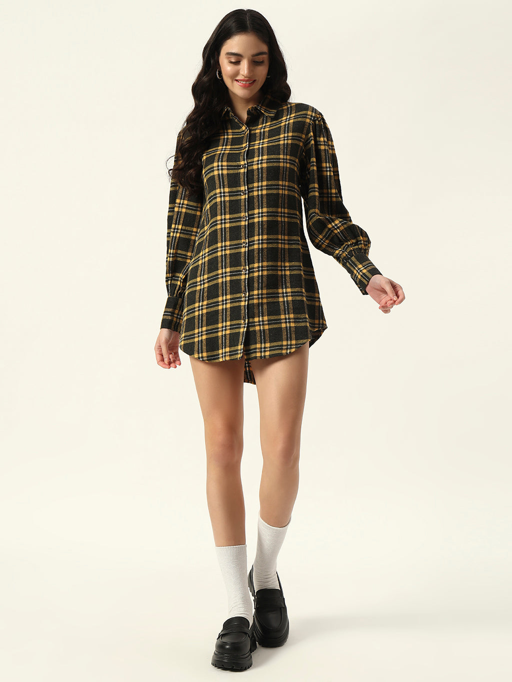 Shirt Dress Yarn Dyed Woven