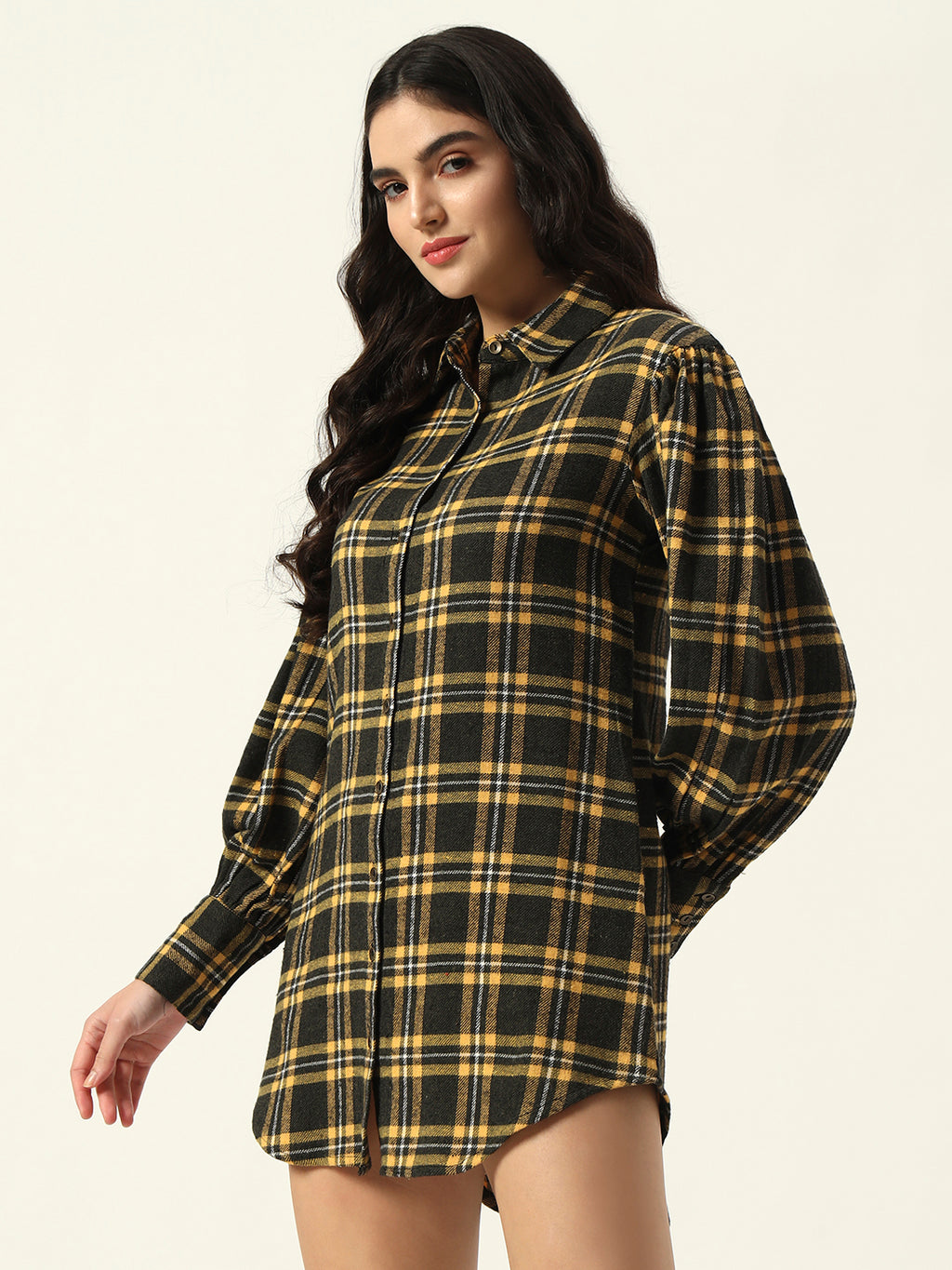 Shirt Dress Yarn Dyed Woven