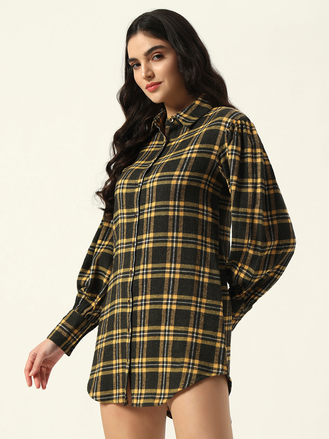 Shirt Dress Yarn Dyed Woven