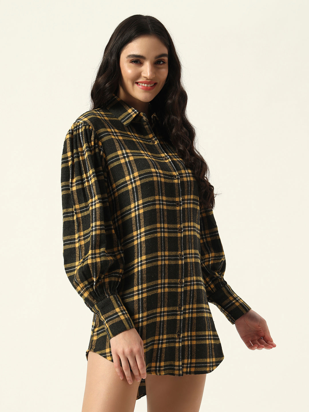 Shirt Dress Yarn Dyed Woven