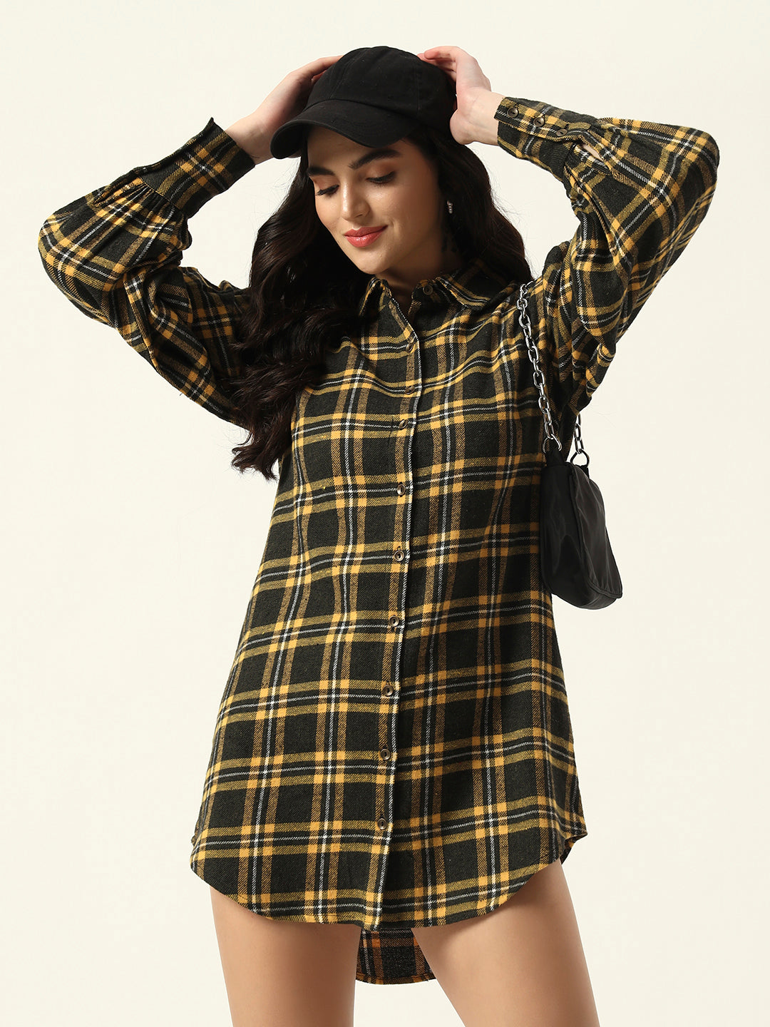 Shirt Dress Yarn Dyed Woven