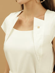 Beatnik Bodycon Midi Solid Womens White Dresses Beatnik India