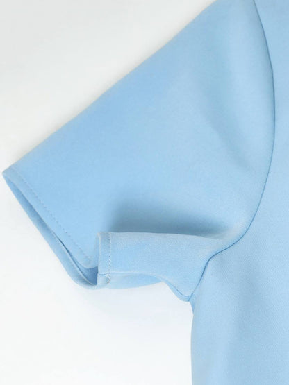Summer Casual Sweetheart Neck Bodycon Ruffle Style Light Blue Midi Dress Beatnik India