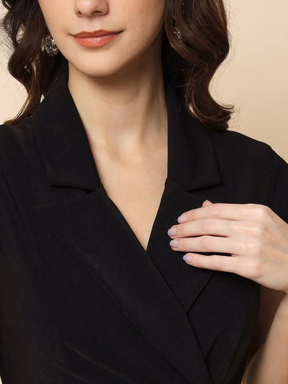 Beatnik Wrap Midi Solid Womens Dresses Beatnik India