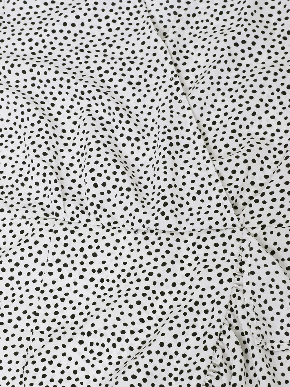 Beatnik Polka Dot Chic V-neck Mid-Length White Dress Beatnik India
