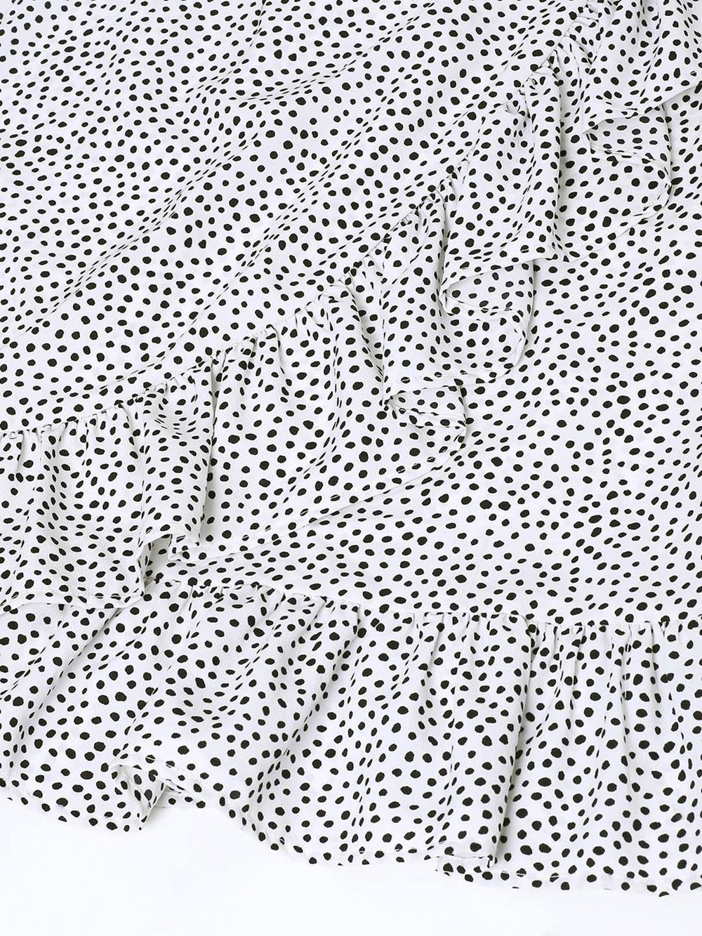 Beatnik Polka Dot Chic V-neck Mid-Length White Dress Beatnik India