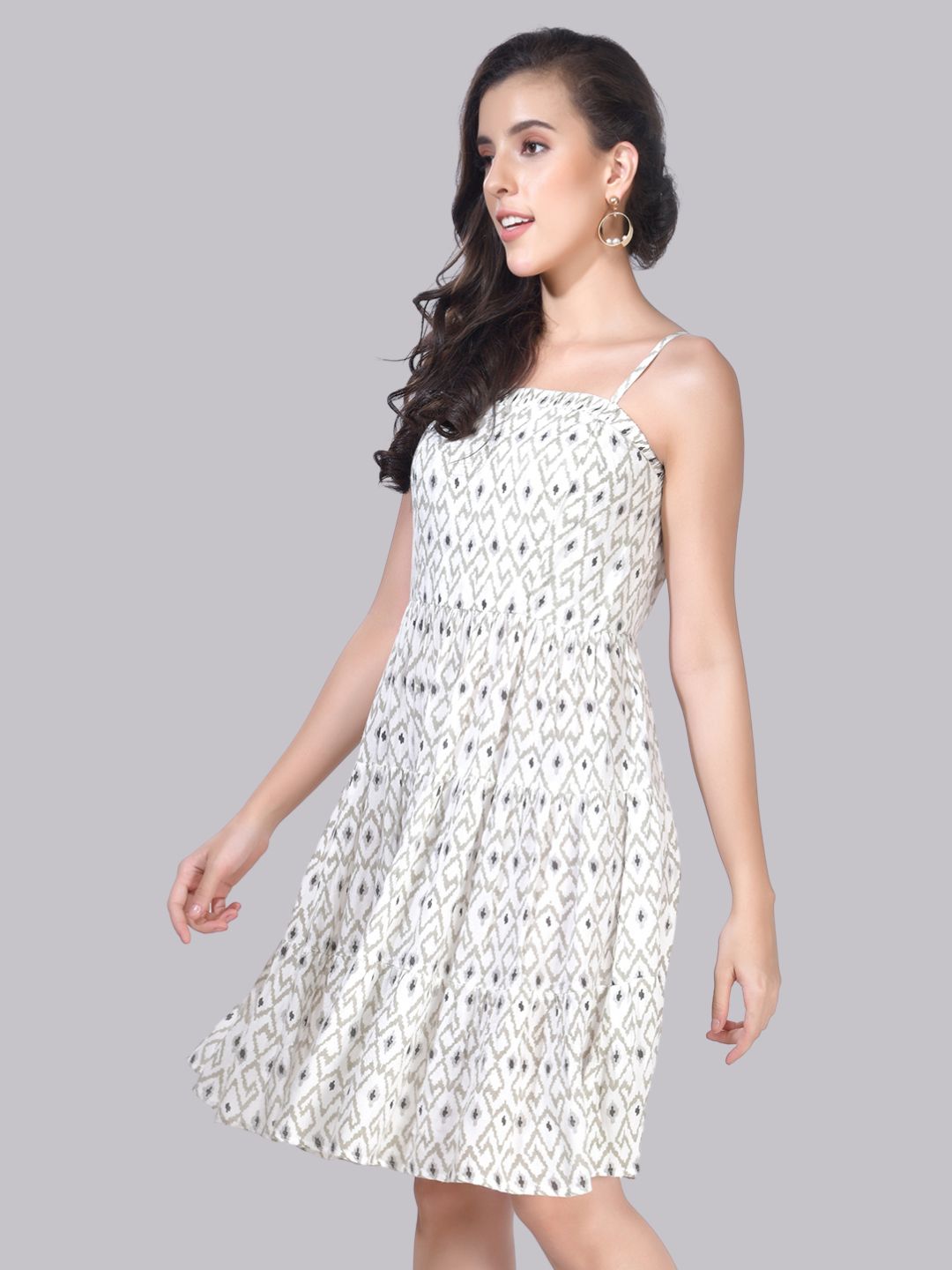 Beatnik Printed Casual Wear Sleeveless Skater Dresses Beatnik India