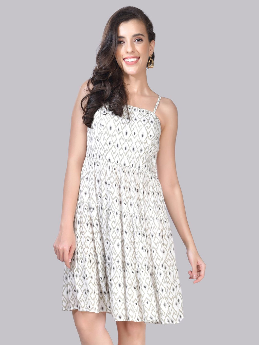 Beatnik Printed Casual Wear Sleeveless Skater Dresses Beatnik India