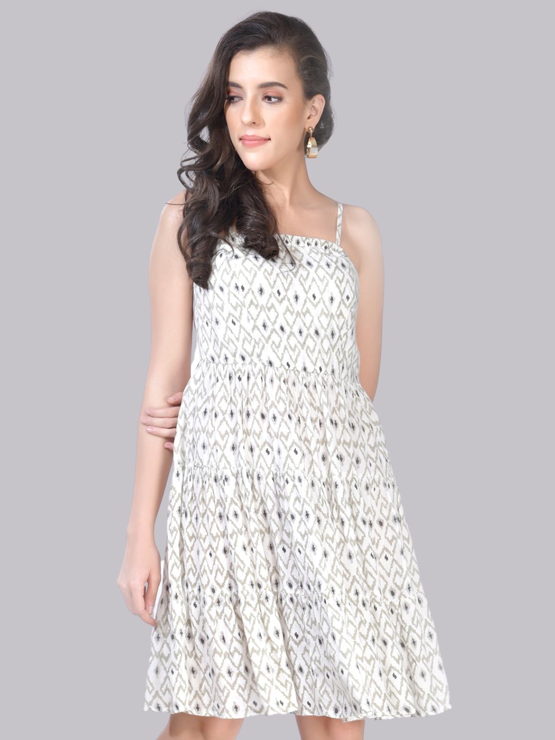 Beatnik Printed Casual Wear Sleeveless Skater Dresses Beatnik India