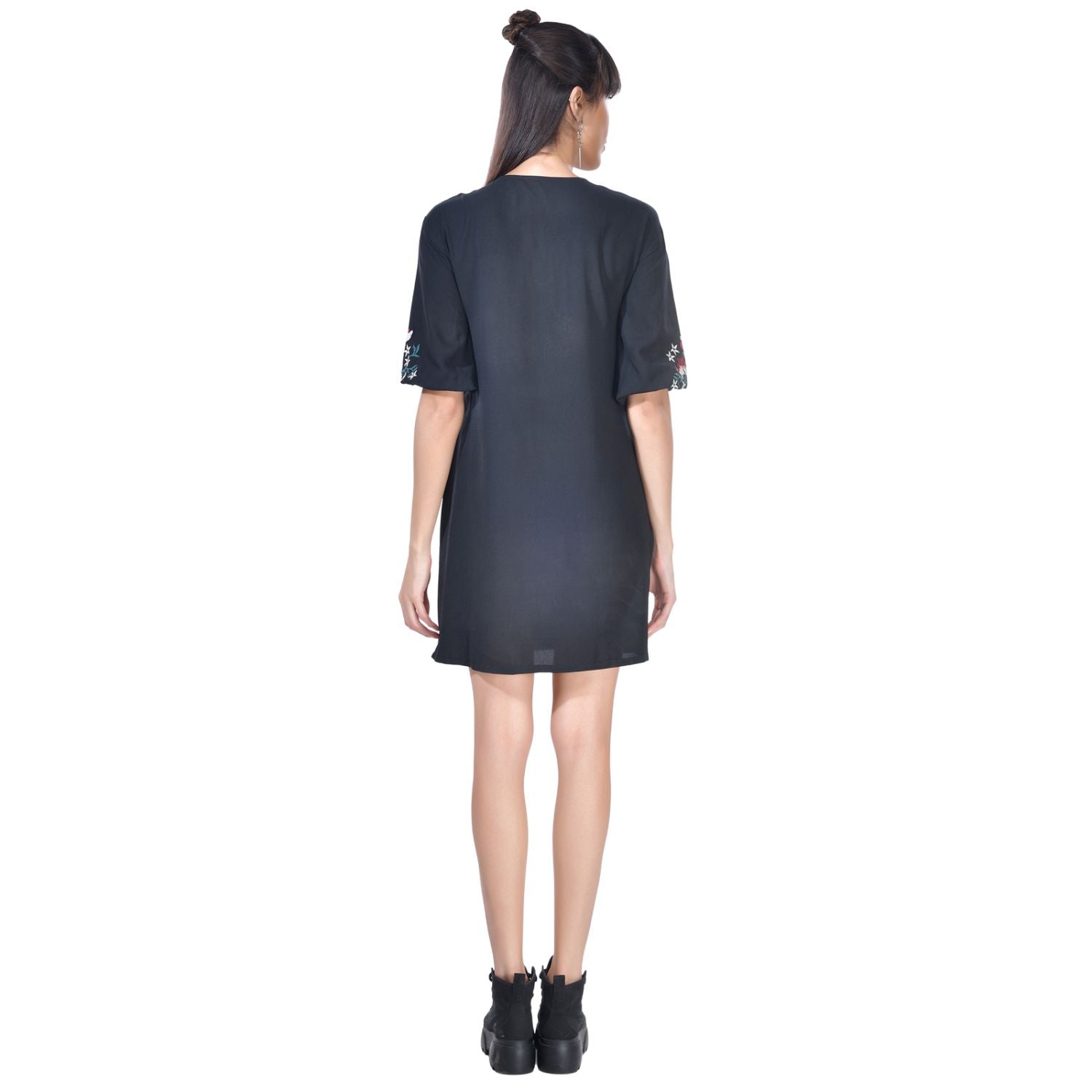 Beatnik Embroidered Casual Wear 3/4th Sleeve A-line Dresses Dresses Beatnik India