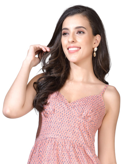 Beatnik Printed Casual Wear Sleeveless Sheath/Fit n Flare Dress Beatnik India