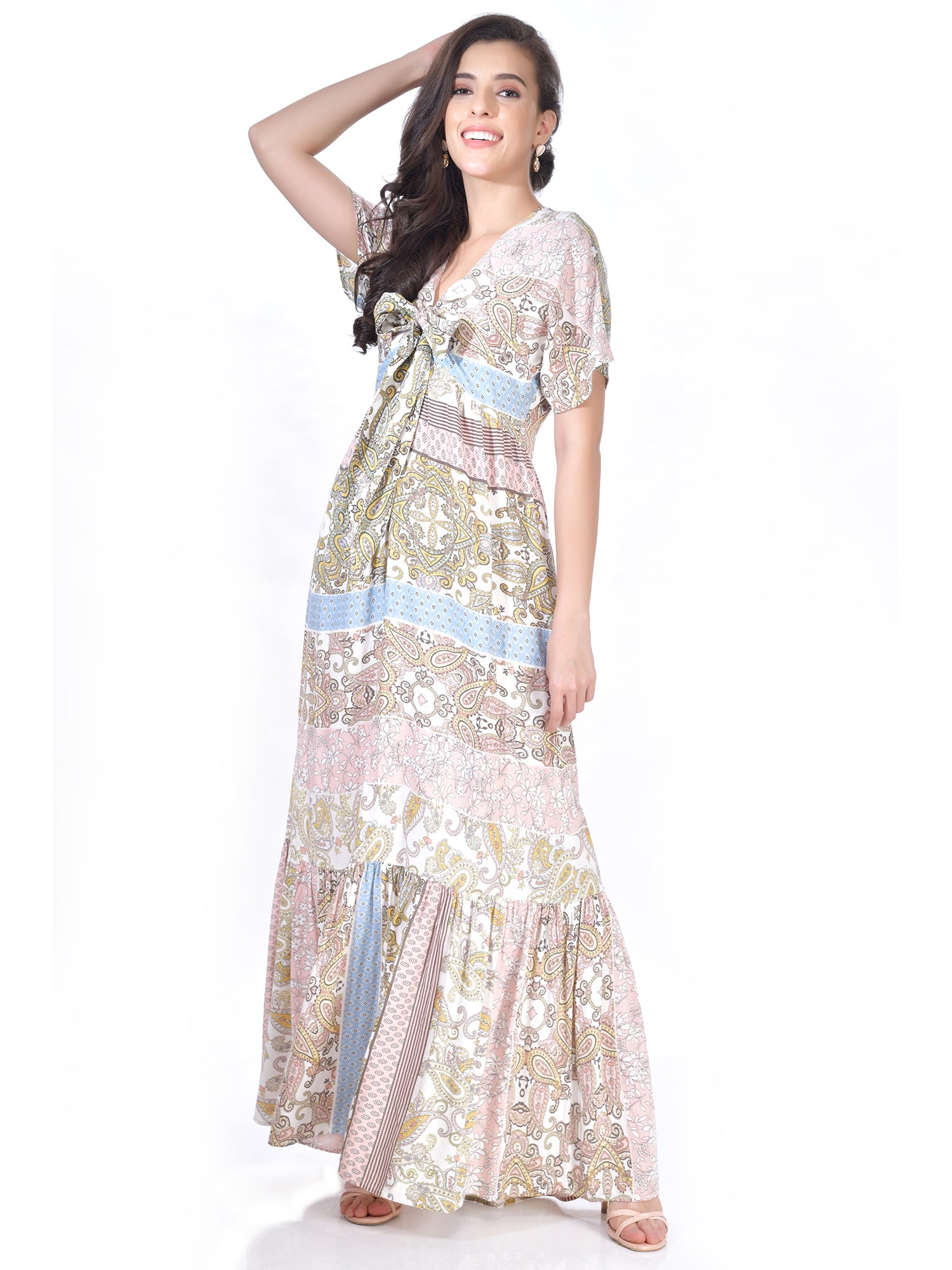 Beatnik Printed Casual Wear Half Sleeve Sheath/Fit n Flare Dresses Dresses Beatnik India
