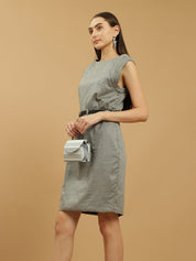 Beatnik Midi Womens Grey Dresses Beatnik India