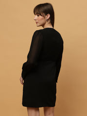 Beatnik V-neck Bishop Sleeves Dres Beatnik India