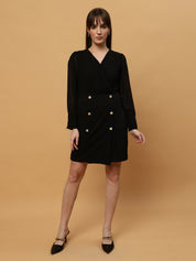 Beatnik V-neck Bishop Sleeves Dres Beatnik India