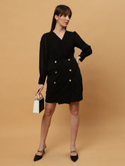 Beatnik V-neck Bishop Sleeves Dres Beatnik India