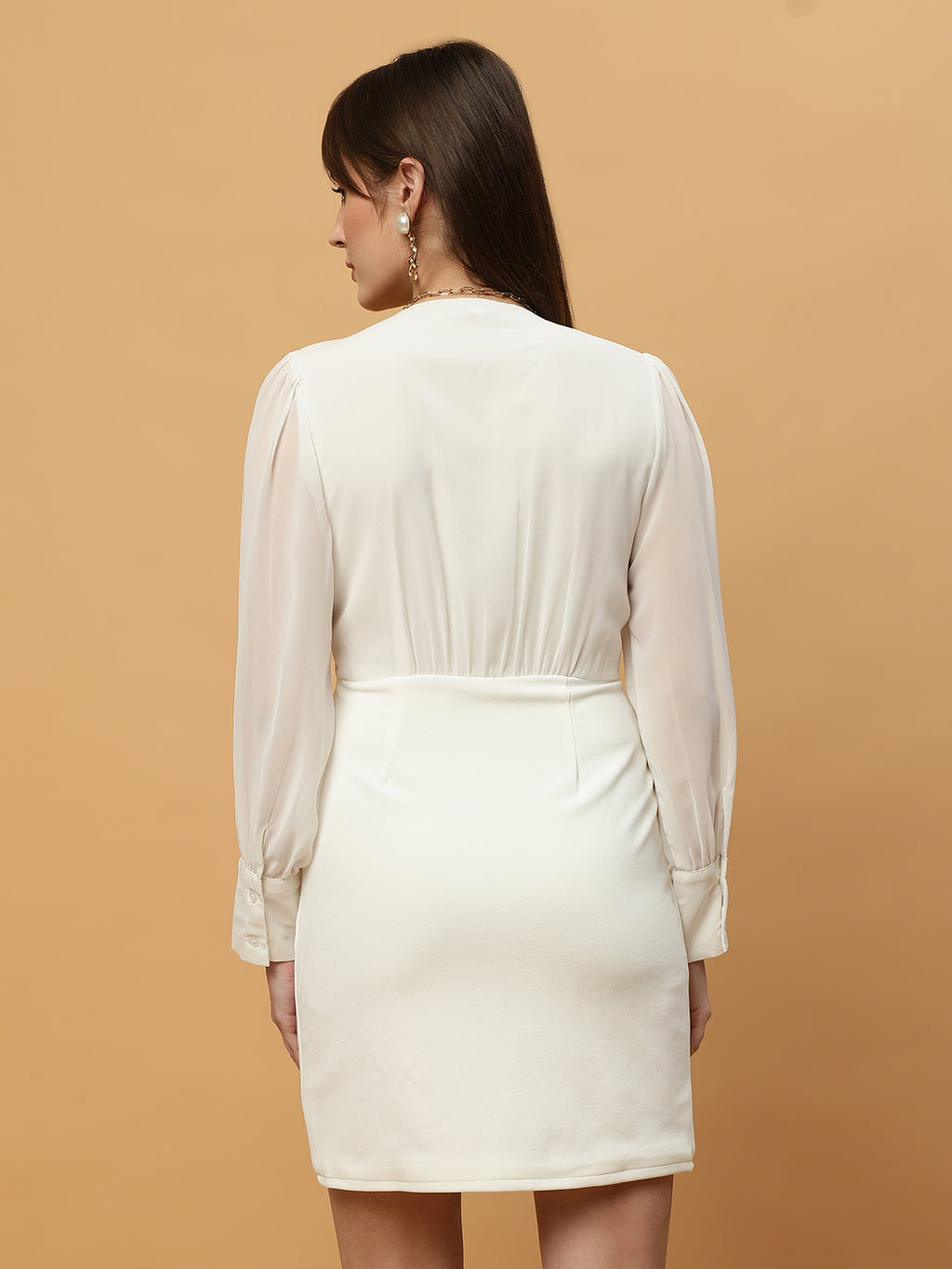 Beatnik V-neck Bishop Sleeves Dres Beatnik India