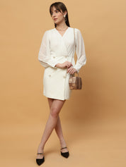 Beatnik V-neck Bishop Sleeves Dres Beatnik India