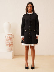 High Neck Full & Ruffled Sleeve Front Buttons Dress Beatnik India