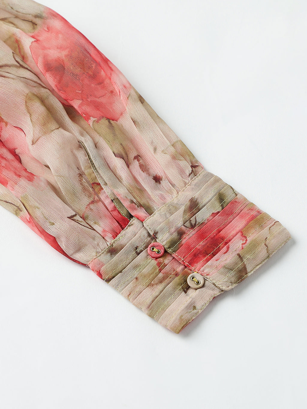 Beatnik Chiffon Floral Printed Bishop Sleeve Dress Beatnik India