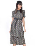 Beatnik Polyester Round Neck Black Womens Dresses Beatnik India