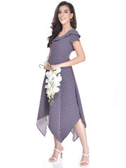 Beatnik Polyester Round Neck Purple Womens Dresses Beatnik India
