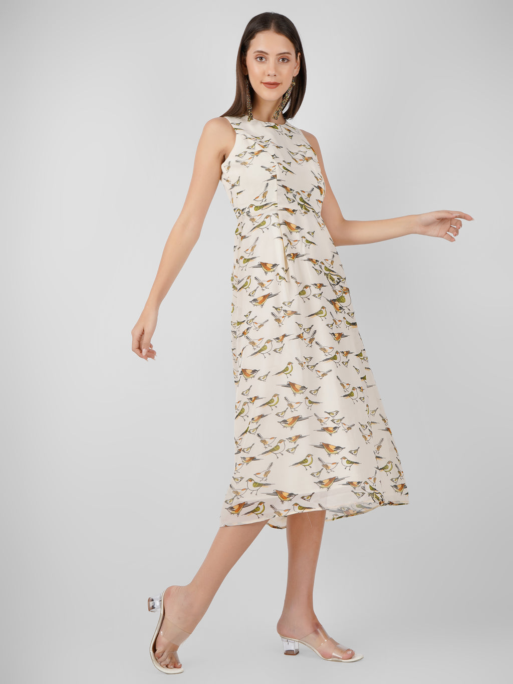 Chic Georgette for Summer Casual Wear with Elegant Women Midi Dress Beatnik India