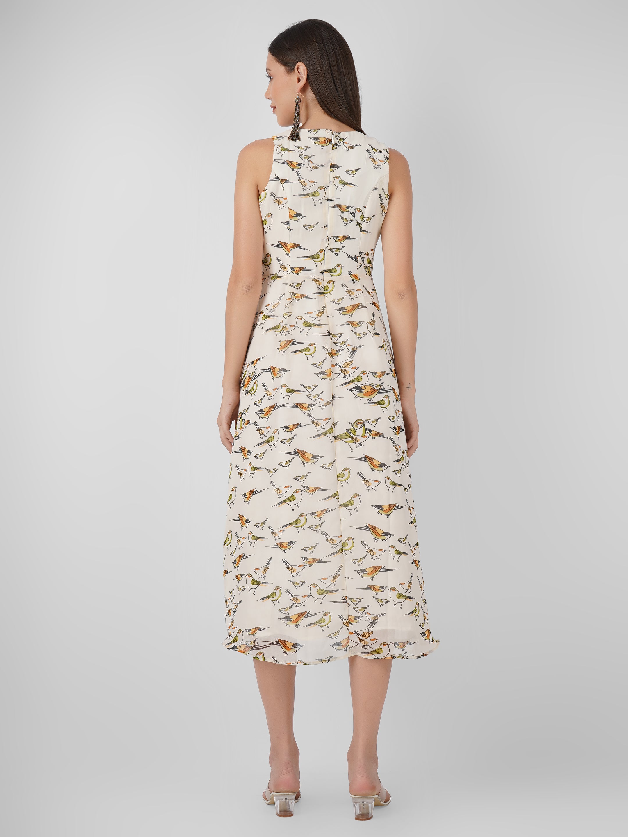 Chic Georgette for Summer Casual Wear with Elegant Women Midi Dress Beatnik India