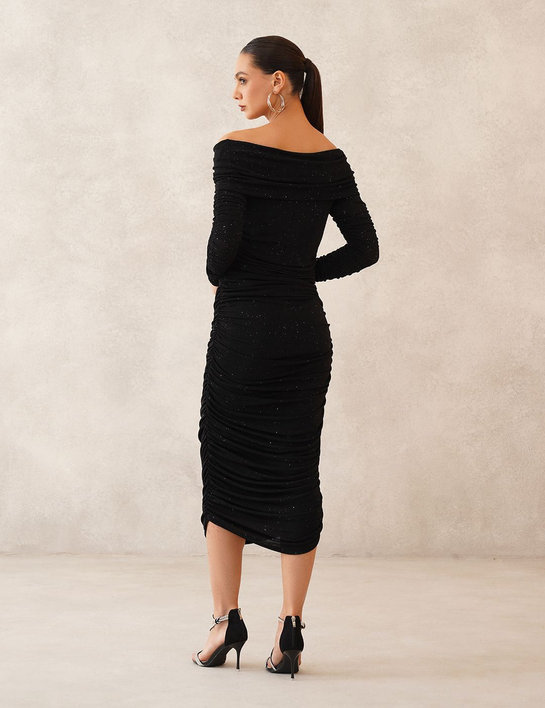 Black Bodycon Off-shoulder Dress Beatnik