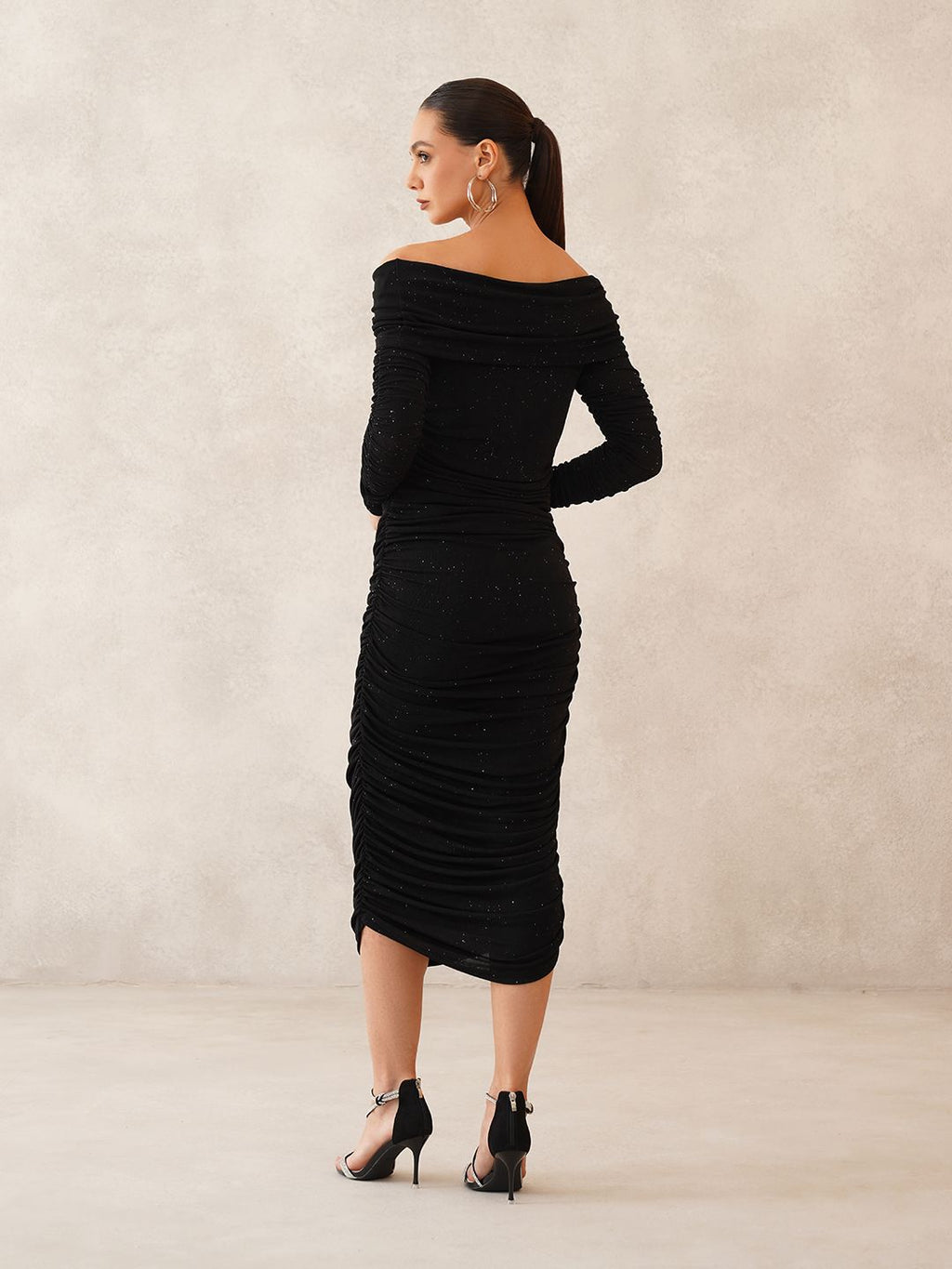 Black Bodycon Off-shoulder Dress Beatnik