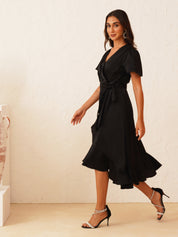 Beatnik Black Wrap Dresses Womens Dresses Beatnik